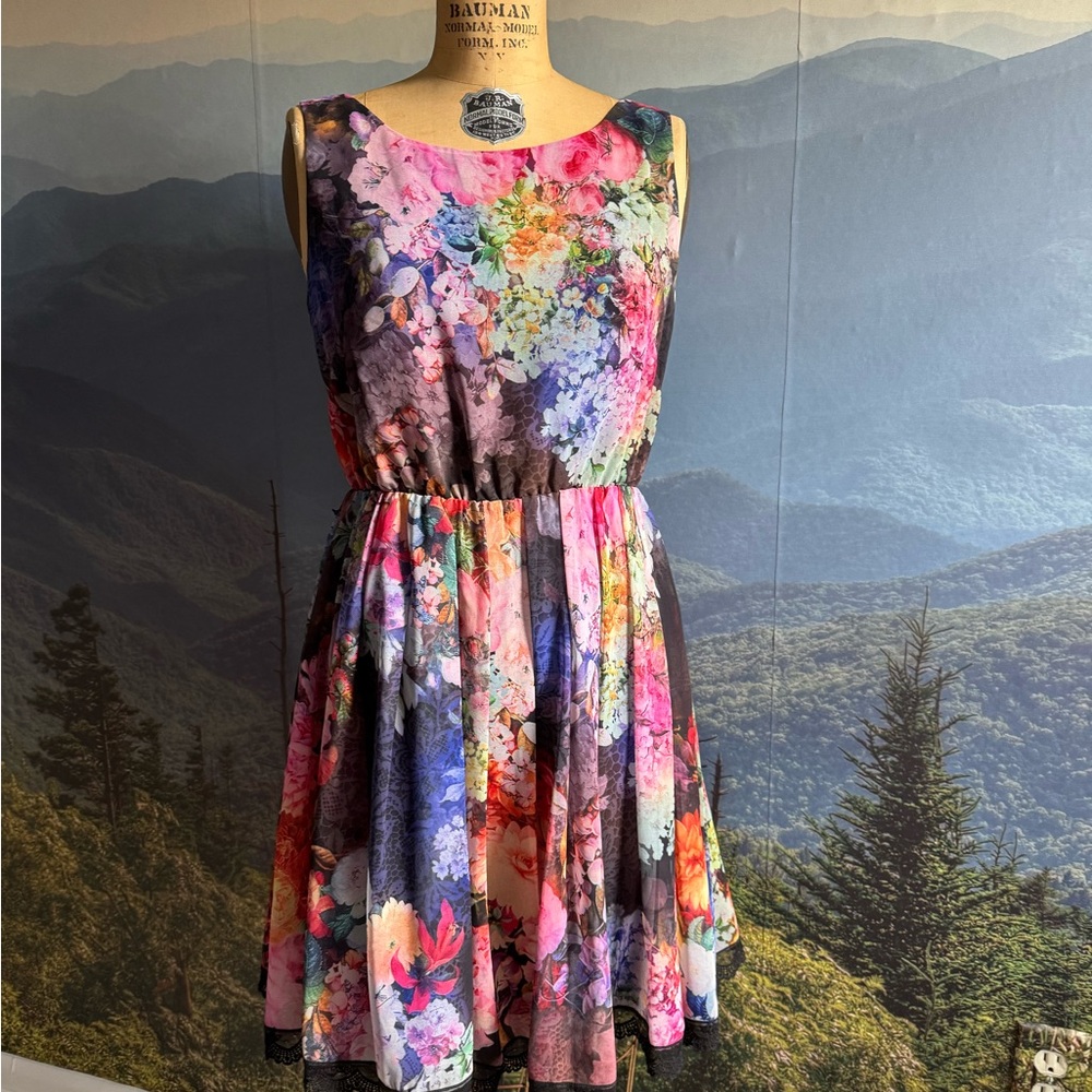 Betsey Johnson Vibrant Floral Mini Dress